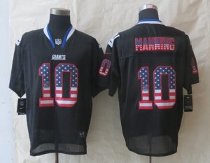 Nike New York Giants #10 Manning Black Jerseys(USA Flag Fashion Elite)