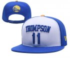 Warriors 11 Klay Thompson White Name & Number Adjustable Hat YD