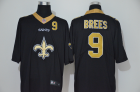Mens New Orleans Saints #9 Drew Brees Black 2020 Big Logo Number