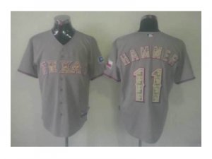 mlb jerseys texas rangers #11 hammer grey[number camo][hammer]