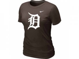 Women MLB Detroit Tigers Heathered Brown Nike Blended T-Shirt