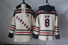 Mens New York Rangers #8 Kevin Klein Cream Sawyer Hooded Sweatshirt Stitched NHL Jersey