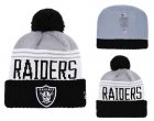 Raiders Team Logo Black Cuffed Pom Knit Hat YD