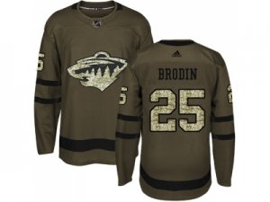 Adidas Minnesota Wild #25 Jonas Brodin Green Salute to Service Stitched NHL Jersey