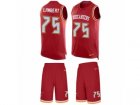 Mens Nike Tampa Bay Buccaneers #75 Davonte Lambert Limited Red Tank Top Suit NFL Jersey
