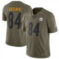 Nike Steelers #84 Antonio Brown Youth Olive Salute To Service Limited Jersey