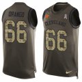 Mens Nike Cleveland Browns #66 Spencer Drango Limited Green Salute to Service Tank Top NFL Jersey