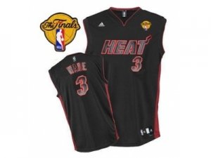 nba miami heat #3 wade black[number red-black][2013 finals]