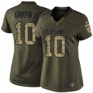 Women\'s Nike Cleveland Browns #10 Robert Griffin III Elite Green Salute to Service NFL Jersey