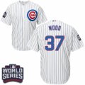 Youth Majestic Chicago Cubs #37 Travis Wood Authentic White Home 2016 World Series Bound Cool Base MLB Jersey