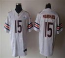 Nike Bears #15 Brandon Marshall White With Hall of Fame 50th Patch NFL Elite Jersey