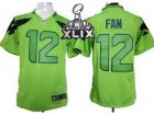 2015 Super Bowl XLIX Nike NFL Seattle Seahawks #12 Fan Green Jerseys(Game)
