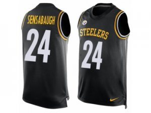 Mens Nike Pittsburgh Steelers #24 Coty Sensabaugh Limited Black Player Name & Number Tank Top NFL Jersey