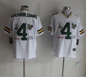 Nike Green Bay Packers #4 Super Bowl Champs white jerseys(Elite)