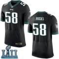 Men Nike Philadelphia Eagles #58 Jordan Hicks Black 2018 Super Bowl LII Elite Jersey