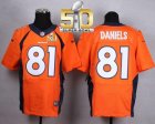 Nike Denver Broncos #81 Owen Daniels Orange Team Color Super Bowl 50 Men Stitched NFL New Elite Jersey