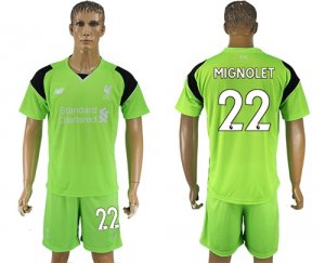 2017-18 Liverpool 22 MIGNOLET Green Goalkeeper Soccer Jersey