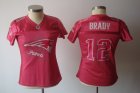 women nfl new england patriots #12 brady pink[2011 fem fan]