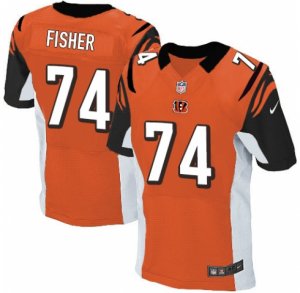 Men\'s Nike Cincinnati Bengals #74 Jake Fisher Elite Orange Alternate NFL Jersey