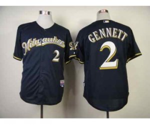 mlb jerseys milwaukee brewers #2 gennett blue-1[gennett]