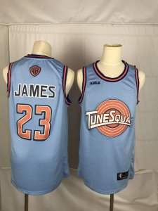 Tune Squad #23 Lebron James Blue Stitched Movie Basketball Jersey