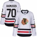 Womens Reebok Chicago Blackhawks #70 Dennis Rasmussen Authentic White 2017 Winter Classic NHL Jersey