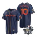 Astros #10 Yuli Gurriel Navy Nike 2022 World Series City Connect Cool Base Jersey