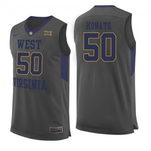 West Virginia Mountaineers 50 Sagaba Konate Gray College Basketball Jersey