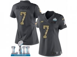 Women Nike Philadelphia Eagles #7 Ron Jaworski Limited Black 2016 Salute to Service Super Bowl LII NFL Jersey