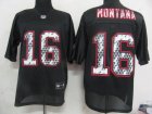 nfl san francisco 49ers #16 joe montana black[united sideline]