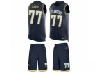 Mens Nike Los Angeles Chargers #77 Forrest Lamp Limited Navy Blue Tank Top Suit NFL Jersey