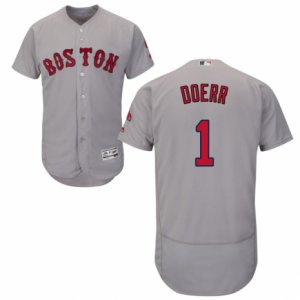 Men\'s Majestic Boston Red Sox #1 Bobby Doerr Grey Flexbase Authentic Collection MLB Jersey