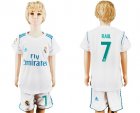 2017-18 Real Madrid 7 RAUL Home Youth Soccer Jersey