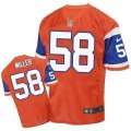 Nike Denver Broncos #58 Von Miller Orange Throwback Men Stitched NFL Elite Jersey