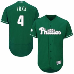 Men\'s Majestic Philadelphia Phillies #4 Jimmy Foxx Green Celtic Flexbase Authentic Collection MLB Jersey