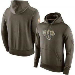 Men Jacksonville Jaguars Nike Olive Salute To Service KO Performance Hoodie