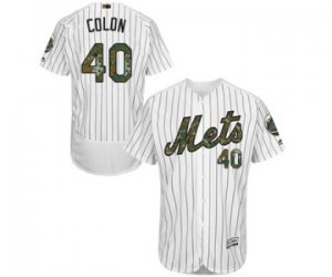 Men\'s Majestic New York Mets #40 Bartolo Colon Authentic White 2016 Memorial Day Fashion Flex Base MLB Jersey