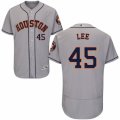 Men's Majestic Houston Astros #45 Carlos Lee Grey Flexbase Authentic Collection MLB Jersey