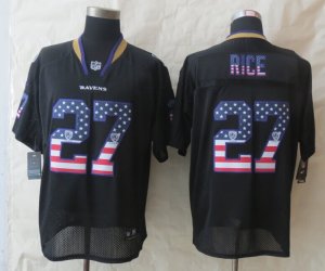 Nike Baltimore Ravens #27 Rice Black Jerseys(USA Flag Fashion Elite)