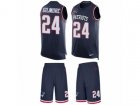 Nike New England Patriots #24 Stephon Gilmore Limited Navy Blue Tank Top Suit NFL Jersey