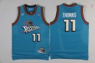 Pistons #11 Isiah Thomas Blue Hardwood Classics Mesh Jersey