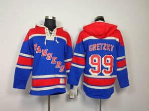 nhl new york rangers #99 gretzky blue[pullover hooded sweatshirt]