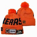 Bears Team Logo Orange Pom Knit Hat YD