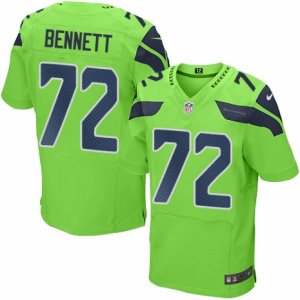 Mens Nike Seattle Seahawks #72 Michael Bennett Elite Green Rush NFL Jersey