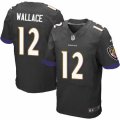 Mens Nike Baltimore Ravens #12 Mike Wallace Elite Black Alternate NFL Jersey