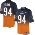 Mens Nike Chicago Bears #94 Leonard Floyd Elite Navy Orange Fadeaway NFL Jersey