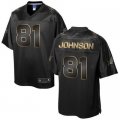 Nike Detroit Lions #81 Calvin Johnson Pro Line Black Gold Collection Jersey(Game)