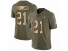 Men Nike Philadelphia Eagles #21 Patrick Robinson Limited Olive Gold 2017 Salute to Service NFL Jersey