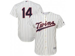 Youth Minnesota Twins #14 Kent Hrbek Cream Strip Cool Base Stitched MLB Jersey