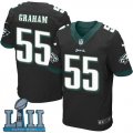 Men Nike Philadelphia Eagles #55 Brandon Graham Black 2018 Super Bowl LII Elite Jersey